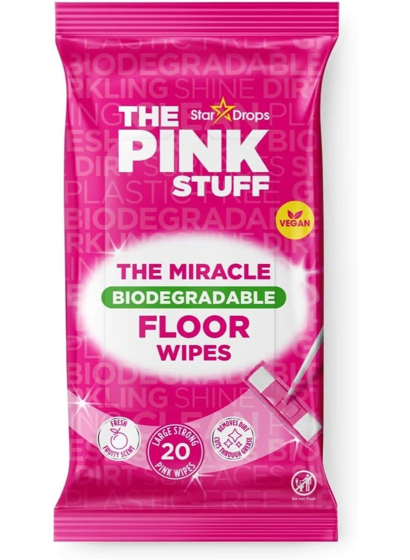 Star Drops The Pink Stuff Miracle Floor Wipes Large and Strong 20 Cleaning Floor Wipes